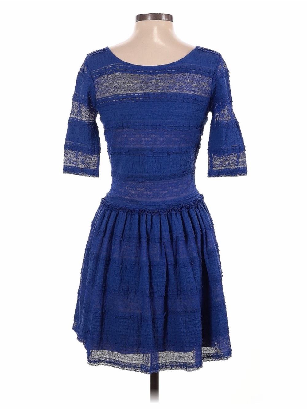 BCBGMaxAzria Loue Royal Blue Lace Short Dress